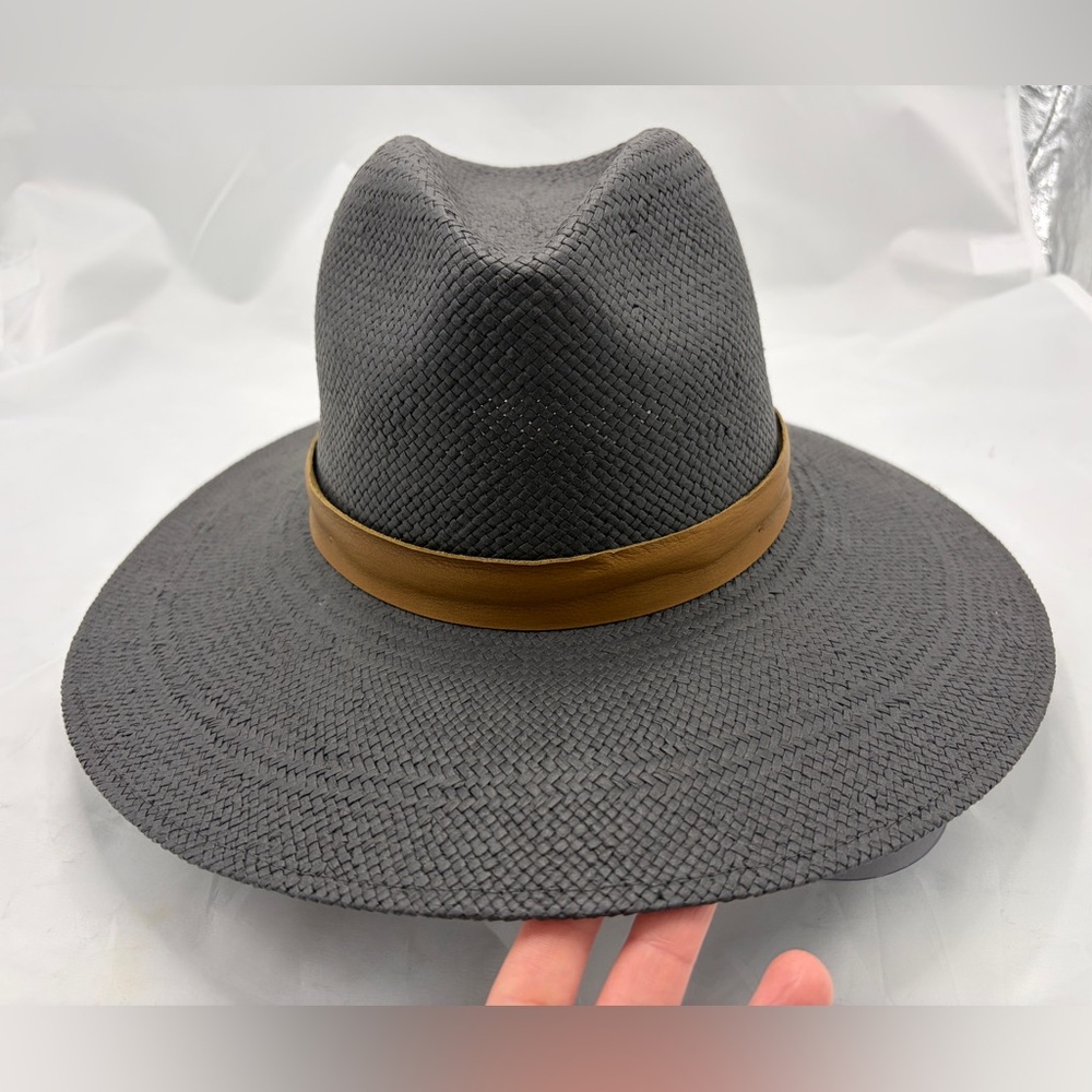 Janessa Leone Zoe Black Woven Straw Hat